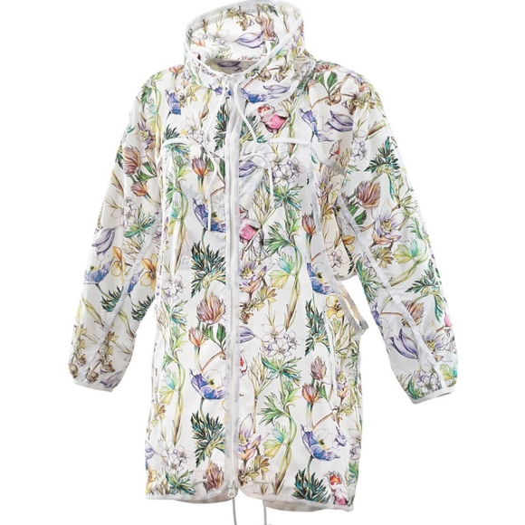 Adidas Stella Mccartney Run floral-print shell - Picture 1 of 7